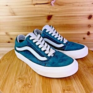 Vans Sneakers Womens 5 Jungle Green Old Skool Pig Suede HEIQ Eco Dry Dupont Shoe